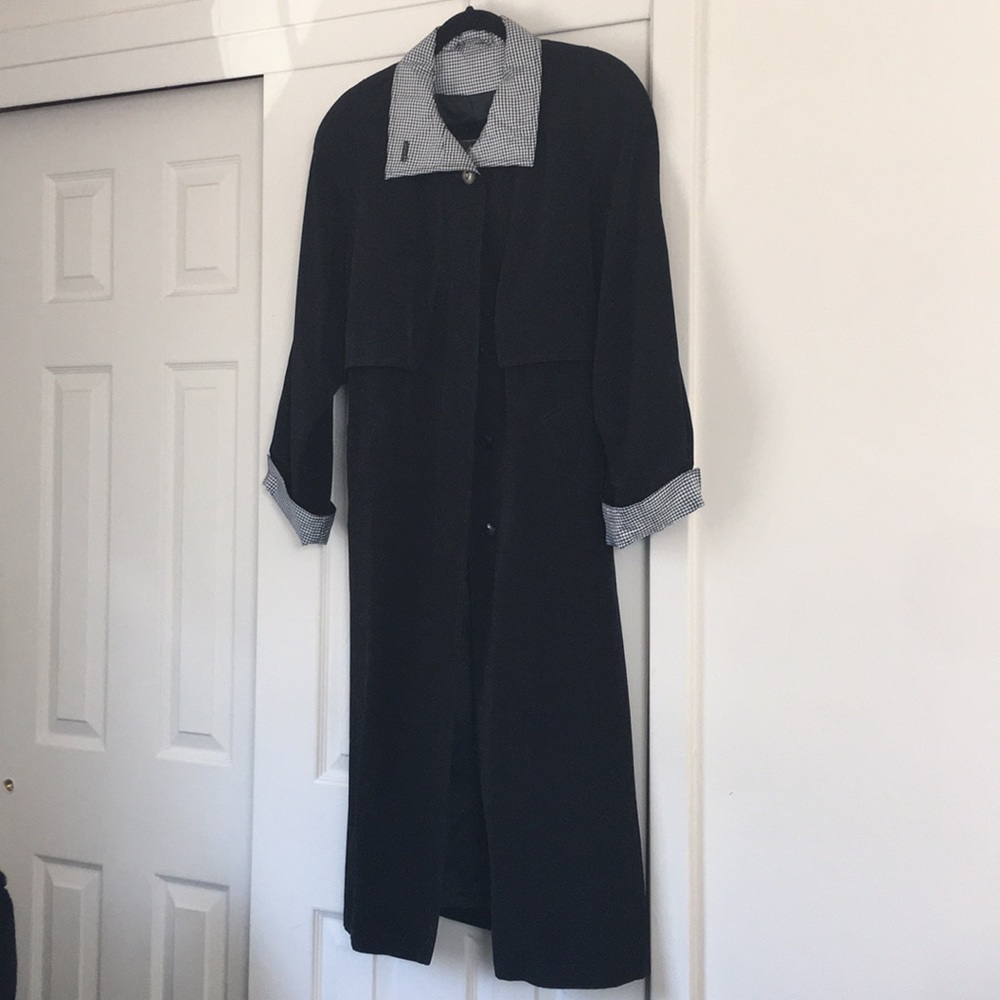 Full length black overcoat